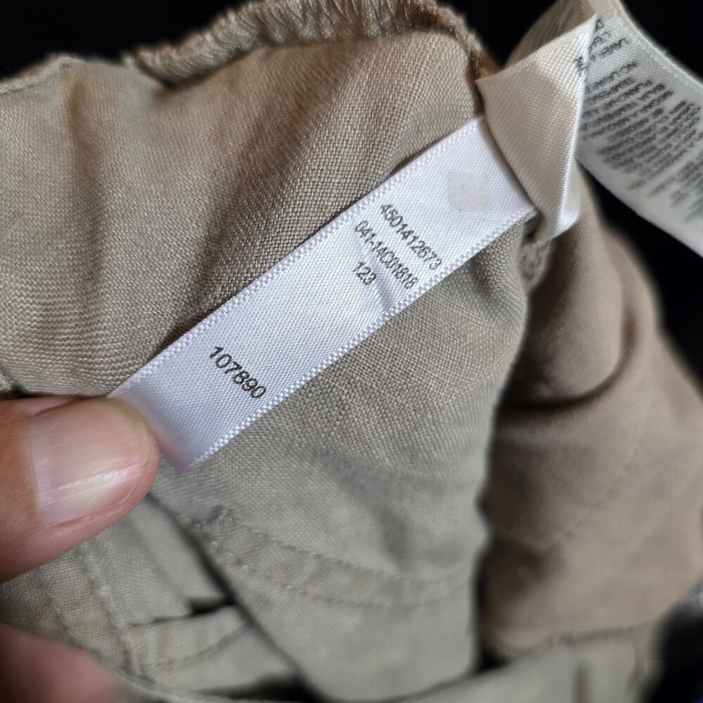 Chico's Linen Pants Size 0 US 4 Small Light Brown Wide Leg Coastal Beach Casual - Picture 10 of 11